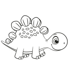 Cartoon Dino outlined for coloring book