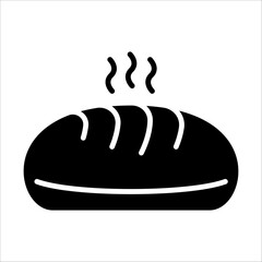 Solid vector icon for bread which can be used various design projects.