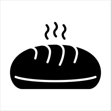 Solid vector icon for bread which can be used various design projects.