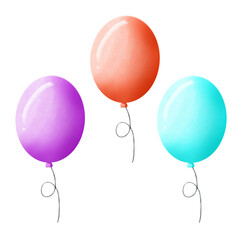 cute balloons with different colors Designs for creative party and birthday card decorations.