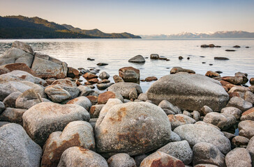 Smooth Rocks on the Coast of Lake Tahoe