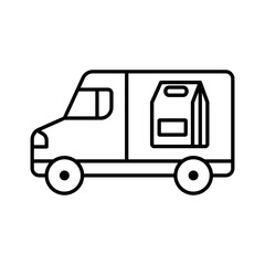 Food delivery icon vector. Takeaway food illustration sign. fast food symbol. Restaurant on wheels logo.