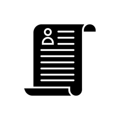 CV icon vector. Resume illustration sign. User data symbol or logo.