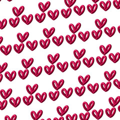 many small red hearts