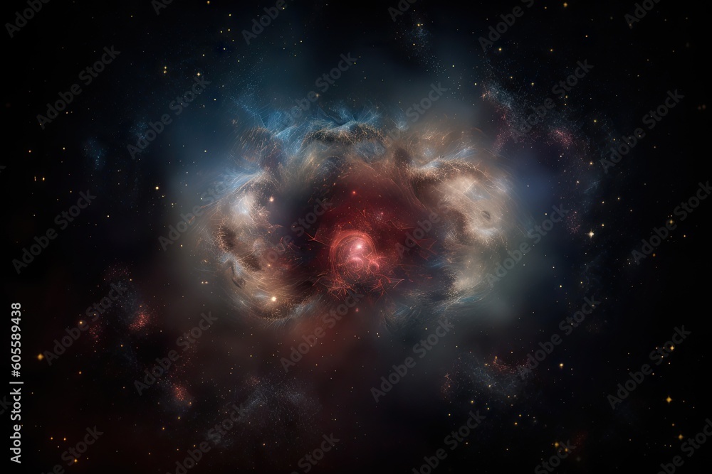 Canvas Prints heart of the galaxy, with stars and planets forming around it, created with generative ai