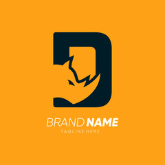 Letter D Rhino Horn Logo Design Vector Icon Graphic Emblem Illustration  © HendraGuns11