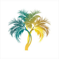 Obraz premium Palm trees silhouette emblems. logo travel company, travel agency. Vector illustration. design element