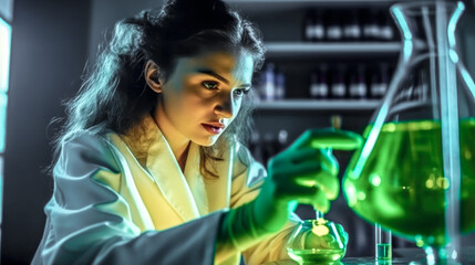Scientist at Work in the Laboratory Illustration Generative AI Background Cover, Digital Art