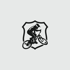 Mountain bike logo emblem vector image