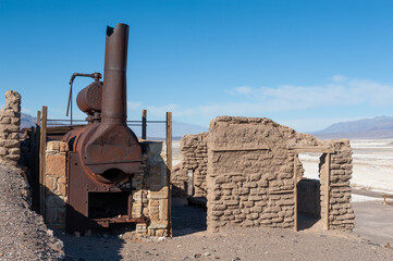 The Harmony Borax are ancient remnants of old mining efforts in Death Valley, California.
