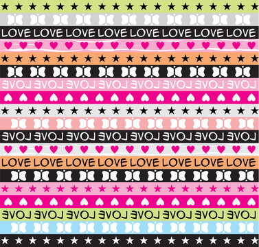 print pattern consisting of text and lines
