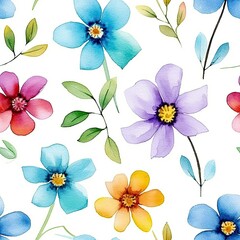 Obraz premium Fashionable pattern watercolor simple flower Floral seamless background for textiles, fabrics, covers, wallpapers, print, gift wrapping and scrapbooking