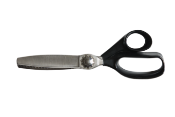 Old retro tailor's scissors isolated over a transparent background. Scissors for the work of a seamstress or fashion designer