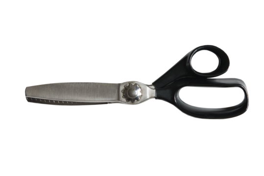 Old retro tailor's scissors isolated over a transparent background. Scissors for the work of a seamstress or fashion designer