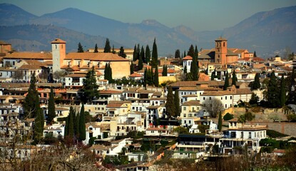 Vue panoramique sur l'Albaicín en Andalousie, Grenade, Espagne, Europe 8