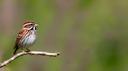 a song sparrow sitting on a branch

