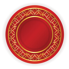 golden and red round frame oriental element chinese style