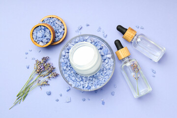 Concept of skin and face care, lavender cosmetic