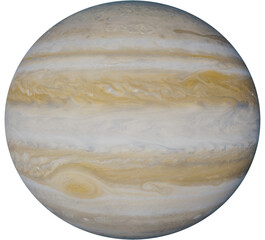Gas planet Jupiter on a clean transparent background