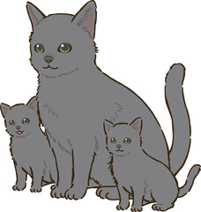 ロシアンブルーの親子