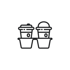 Take away coffee cup outline icons. Vector illustration. Isolated icon suitable for web, infographics, interface and apps.
