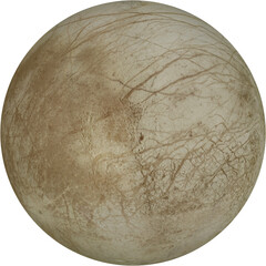 Europa planet moon of the planet Jupiter in natural colours isolated on transparent background © Thomas