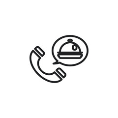 Call to order food outline icons. Vector illustration. Isolated icon suitable for web, infographics, interface and apps.