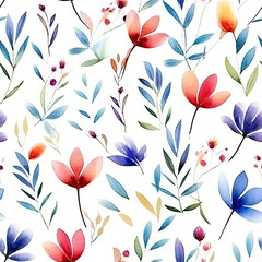 Fashionable pattern watercolor simple flower Floral seamless background for textiles, fabrics, covers, wallpapers, print, gift wrapping and scrapbooking
