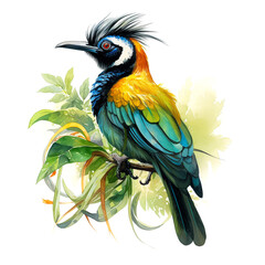 Beautiful Bird in watercolor style