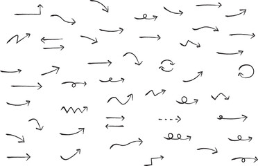 かわいい手書きの矢印セット　   Hand drawn cute vector arrows set