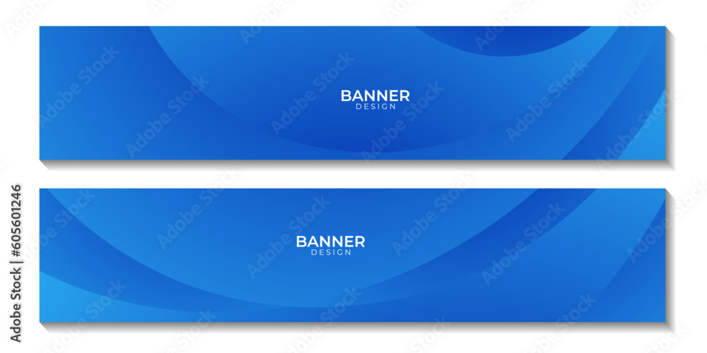 Aufkleber set of banners with abstract blue wave gradient background. vector eps10.
