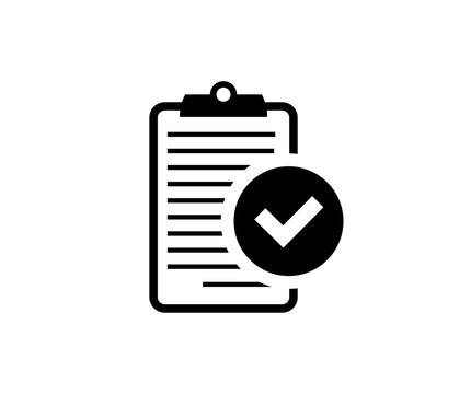 Compliance inspection approved logo design. Audit document icon, result report, verification control business concept vector design and illustration.



