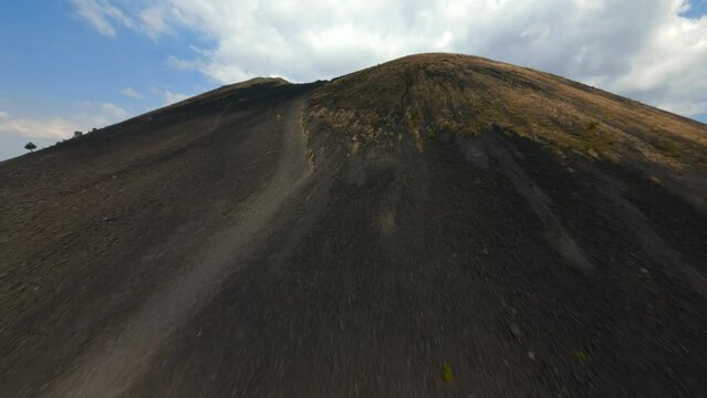 FPV DRONE SHOT OF PARICUTIN VOLCANO IN MICHOACAN 