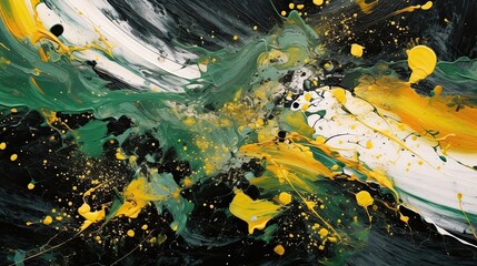 Abstract painting with strokes of multi-colored paints. Color mixing. Painting for the interior. Generative AI