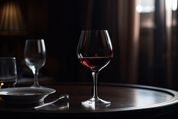 wine glass on the table