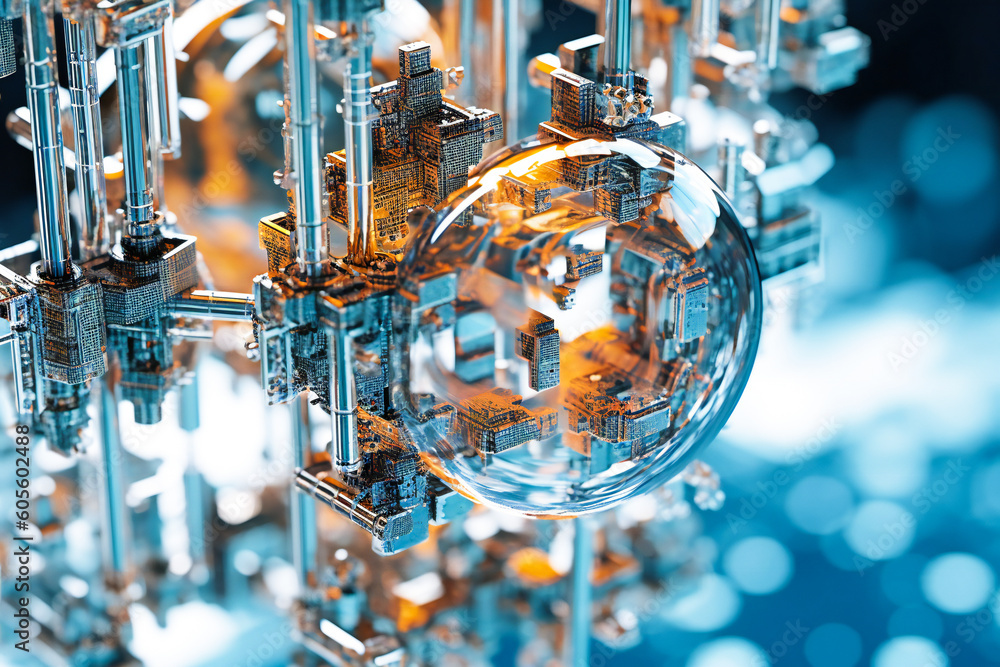 Poster generic abstract technology and engineering background illustration. created with generative ai tech