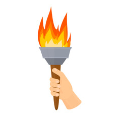 Torch. Torch in hand, vector illustration