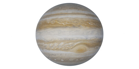 Gas planet Jupiter on a clean transparent background