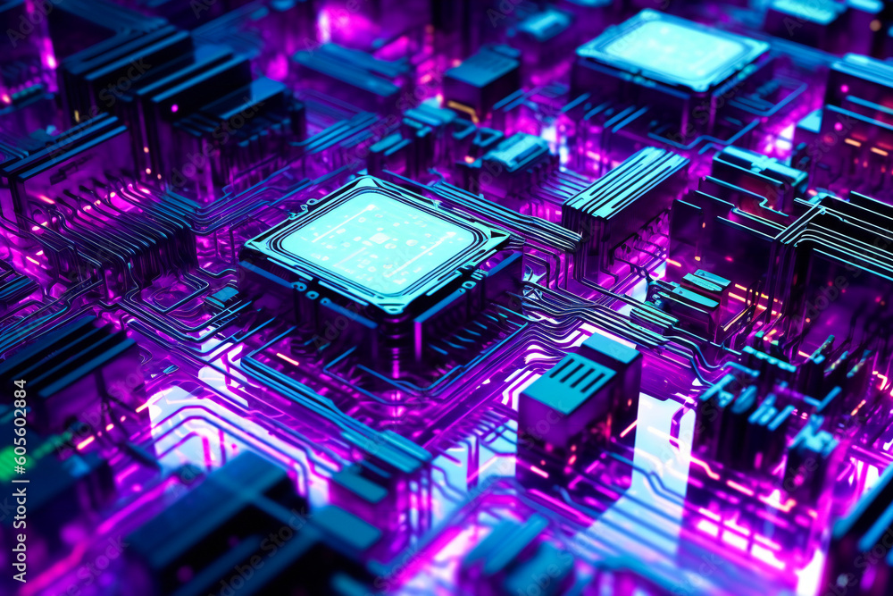 Aufkleber illustration of a generic digital device. advanced computing technology and artificial intelligence 