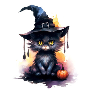 Cute kitty witch