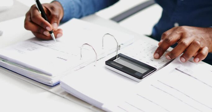 African American Accountant Doing Accounting