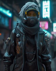 female 3d anime movie concept character ,cyberpunk