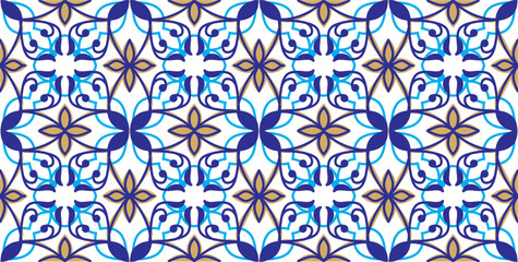 Islamic decorative arabesque motif vector illustration seamless pattern
