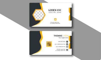 modern design template. yellow and black business card.
