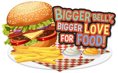 Burger with text icon