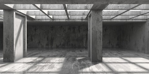Obraz na płótnie Canvas Abstract architecture interior background. Modern concrete room