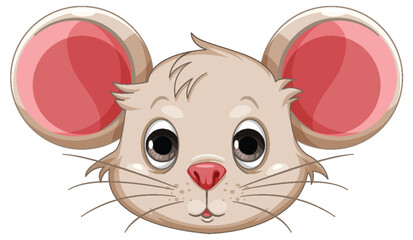 Cute mouse cartoon head isolated