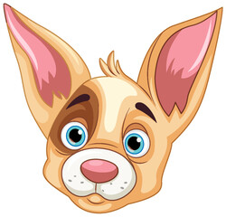 Cute dog face cartoon isolated