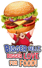 Bigger belly bigger love for food icon