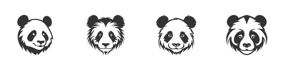 Panda face logo. Vector illustration.